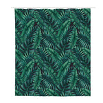 Watercolor Tropical Leaf Pattern Print Polyester Shower Curtain