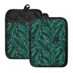Watercolor Tropical Leaf Pattern Print Pot Holders With Pocket