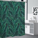 Watercolor Tropical Leaf Pattern Print Premium Shower Curtain