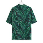 Watercolor Tropical Leaf Pattern Print Rayon Hawaiian Shirt