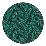 Watercolor Tropical Leaf Pattern Print Round Floor Mat
