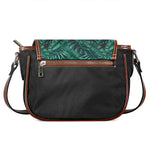 Watercolor Tropical Leaf Pattern Print Saddle Bag
