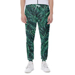 Watercolor Tropical Leaf Pattern Print Scuba Joggers