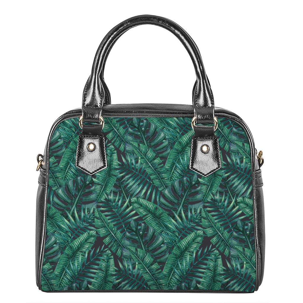 Watercolor Tropical Leaf Pattern Print Shoulder Handbag
