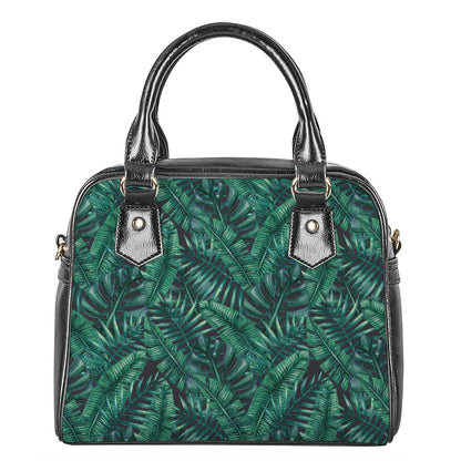 Watercolor Tropical Leaf Pattern Print Shoulder Handbag