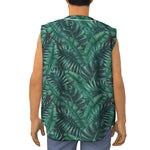 Watercolor Tropical Leaf Pattern Print Sleeveless Baseball Jersey