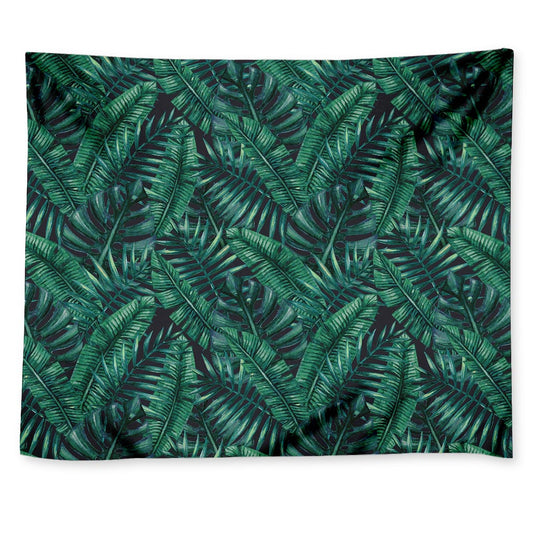 Watercolor Tropical Leaf Pattern Print Tapestry