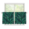 Watercolor Tropical Leaf Pattern Print Tier Curtains