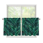 Watercolor Tropical Leaf Pattern Print Tier Curtains