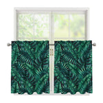 Watercolor Tropical Leaf Pattern Print Tier Curtains