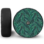 Watercolor Tropical Leaf Pattern Print Tire Cover With Camera Hole