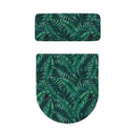 Watercolor Tropical Leaf Pattern Print Toilet Lid And Tank Cover Set