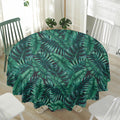 Watercolor Tropical Leaf Pattern Print Waterproof Round Tablecloth