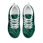 Watercolor Tropical Leaf Pattern Print White Running Shoes