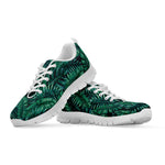 Watercolor Tropical Leaf Pattern Print White Running Shoes