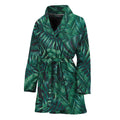 Watercolor Tropical Leaf Pattern Print Women's Bathrobe