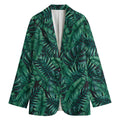 Watercolor Tropical Leaf Pattern Print Women's Blazer