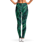 Watercolor Tropical Leaf Pattern Print Women's Leggings