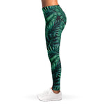 Watercolor Tropical Leaf Pattern Print Women's Leggings