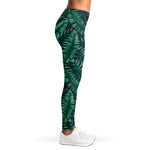 Watercolor Tropical Leaf Pattern Print Women's Leggings
