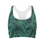 Watercolor Tropical Leaf Pattern Print Women's Sports Bra