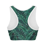 Watercolor Tropical Leaf Pattern Print Women's Sports Bra