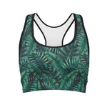 Watercolor Tropical Leaf Pattern Print Women's Sports Bra