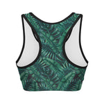 Watercolor Tropical Leaf Pattern Print Women's Sports Bra