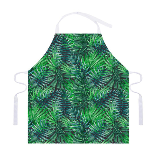 Watercolor Tropical Leaves Pattern Print Adjustable Apron