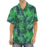 Watercolor Tropical Leaves Pattern Print Aloha Shirt