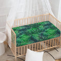 Watercolor Tropical Leaves Pattern Print Baby Crib Sheet
