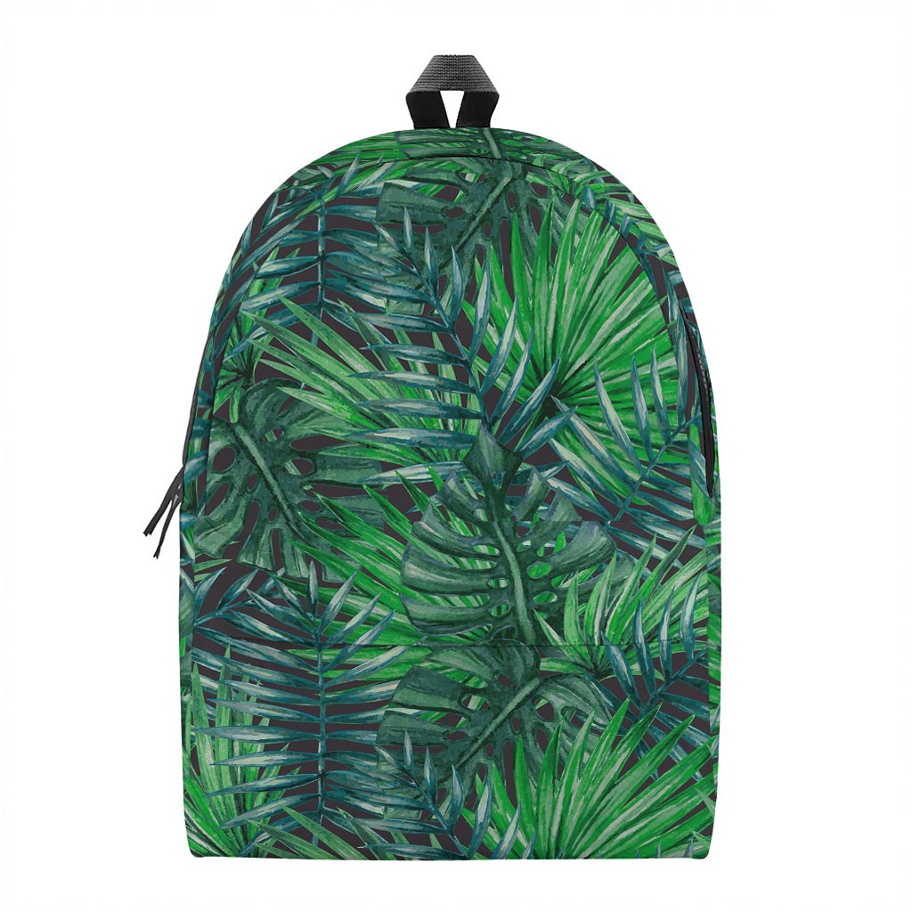 Watercolor Tropical Leaves Pattern Print Backpack