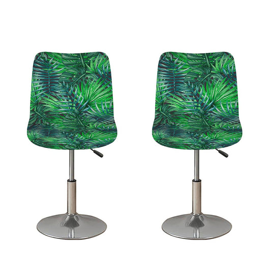 Watercolor Tropical Leaves Pattern Print Bar Stool Covers
