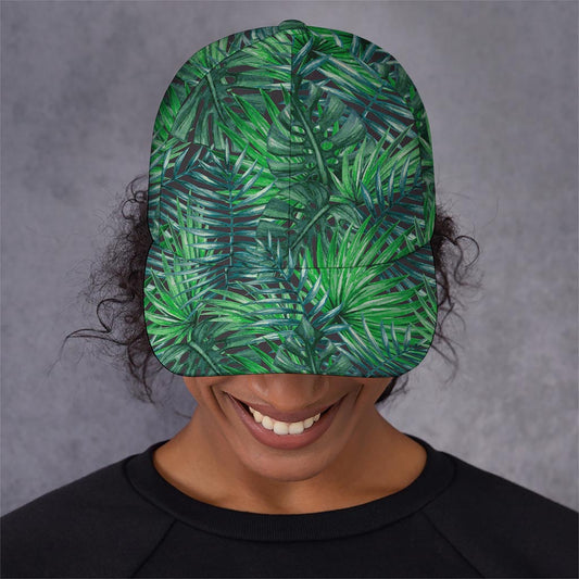 Watercolor Tropical Leaves Pattern Print Baseball Cap