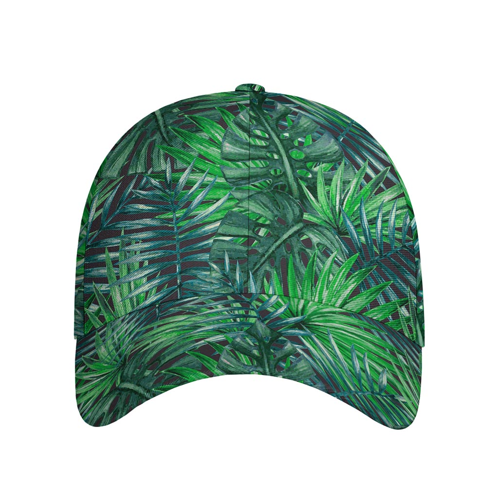 Watercolor Tropical Leaves Pattern Print Baseball Cap
