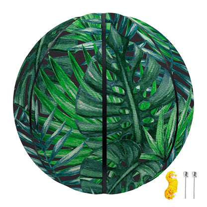 Watercolor Tropical Leaves Pattern Print Basketball
