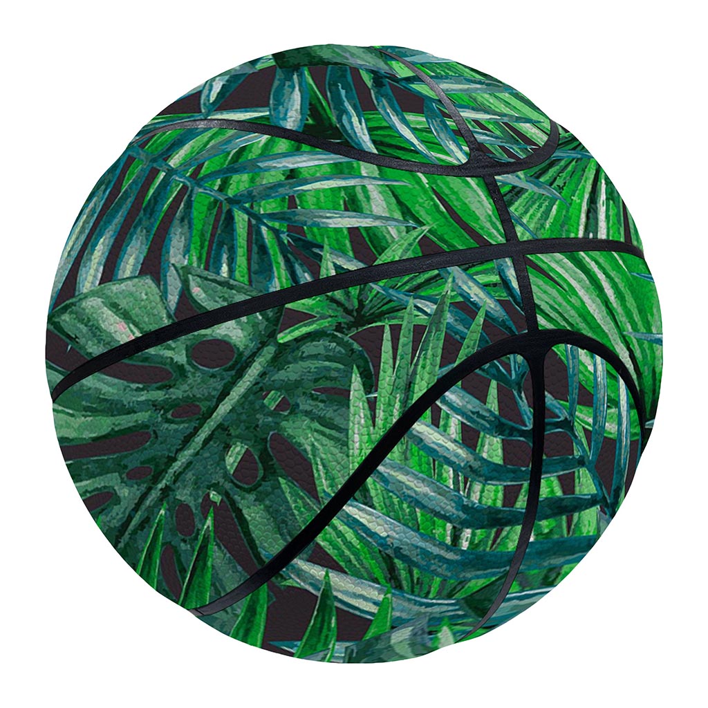 Watercolor Tropical Leaves Pattern Print Basketball