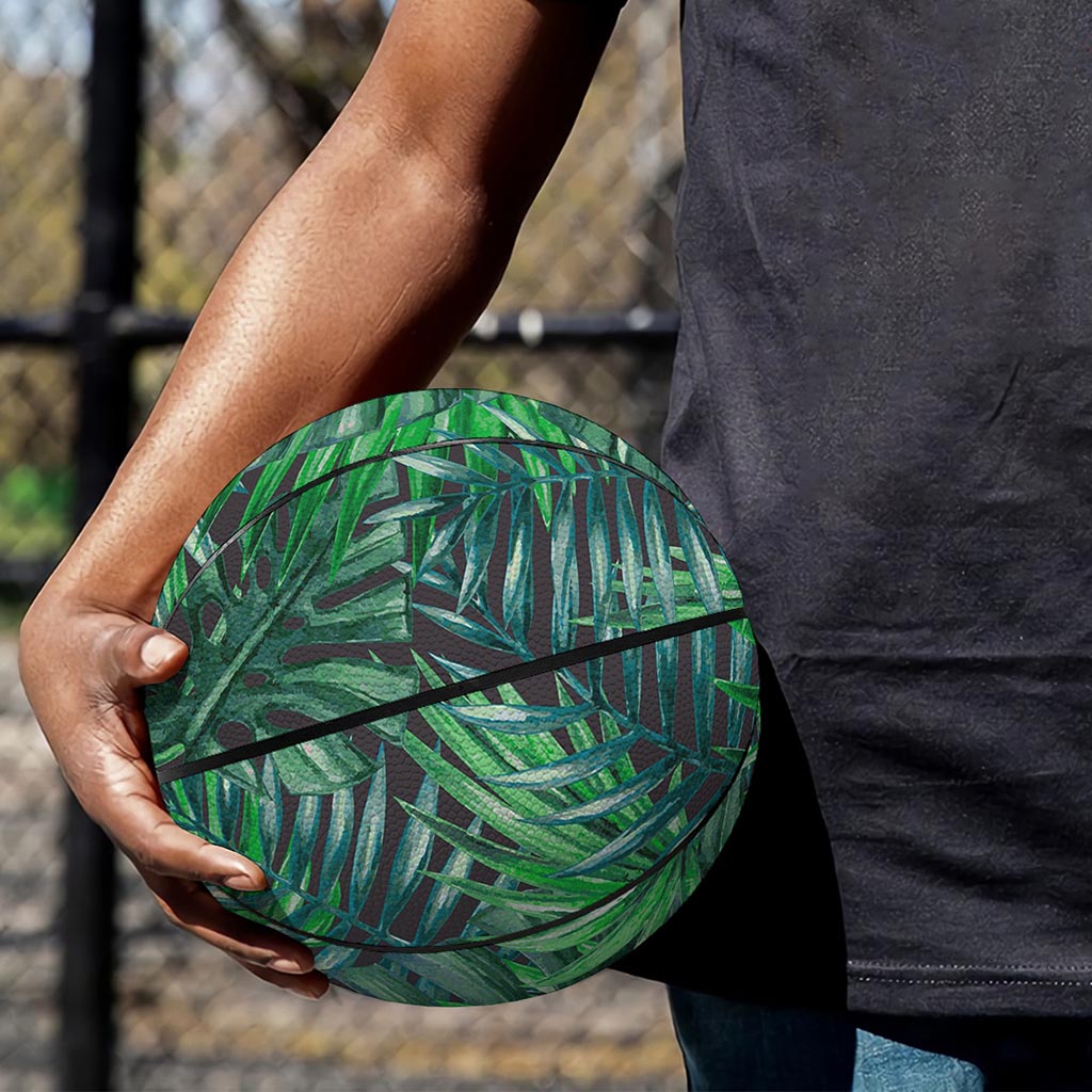 Watercolor Tropical Leaves Pattern Print Basketball