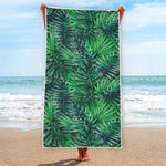 Watercolor Tropical Leaves Pattern Print Beach Towel