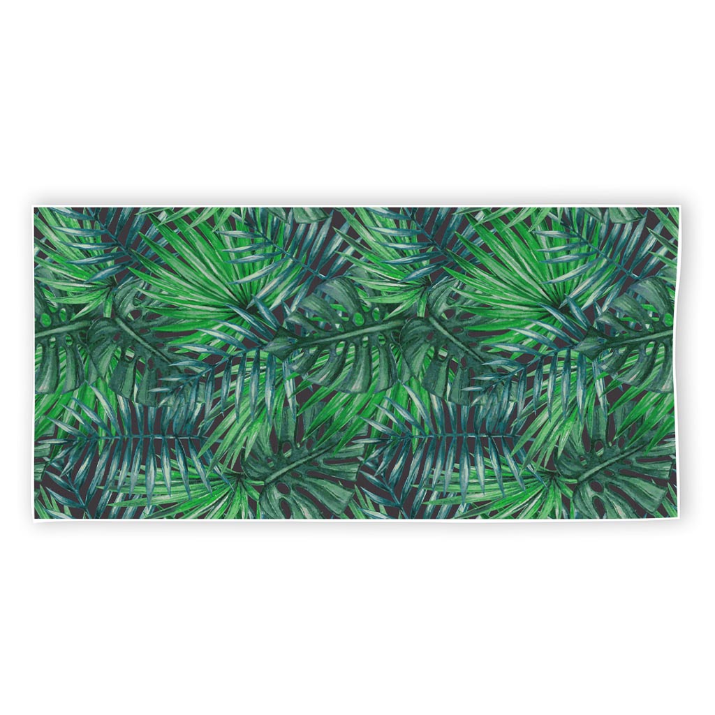 Watercolor Tropical Leaves Pattern Print Beach Towel