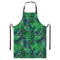 Watercolor Tropical Leaves Pattern Print Bib Apron With Pocket