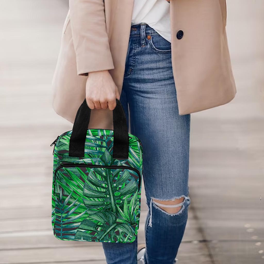 Watercolor Tropical Leaves Pattern Print Bible Tote Bag