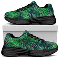 Watercolor Tropical Leaves Pattern Print Black Chunky Shoes