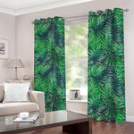 Watercolor Tropical Leaves Pattern Print Blackout Grommet Curtains