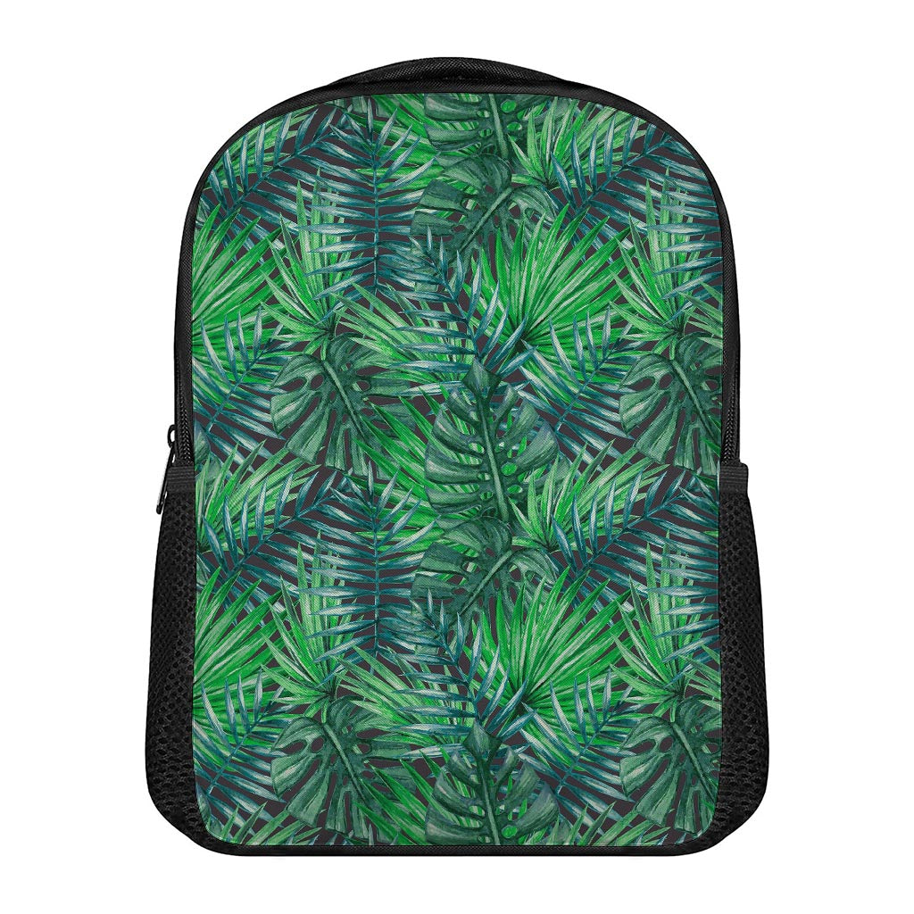 Watercolor Tropical Leaves Pattern Print Casual Backpack