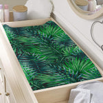 Watercolor Tropical Leaves Pattern Print Changing Pad Cover