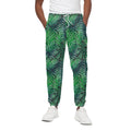 Watercolor Tropical Leaves Pattern Print Cotton Sweatpants