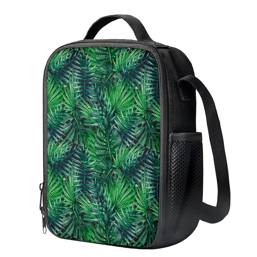 Watercolor Tropical Leaves Pattern Print Crossbody Lunch Bag