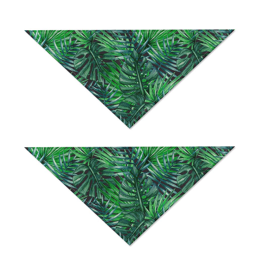 Watercolor Tropical Leaves Pattern Print Dog Bandana