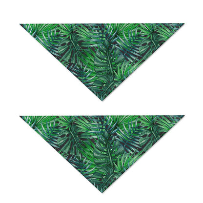 Watercolor Tropical Leaves Pattern Print Dog Bandana